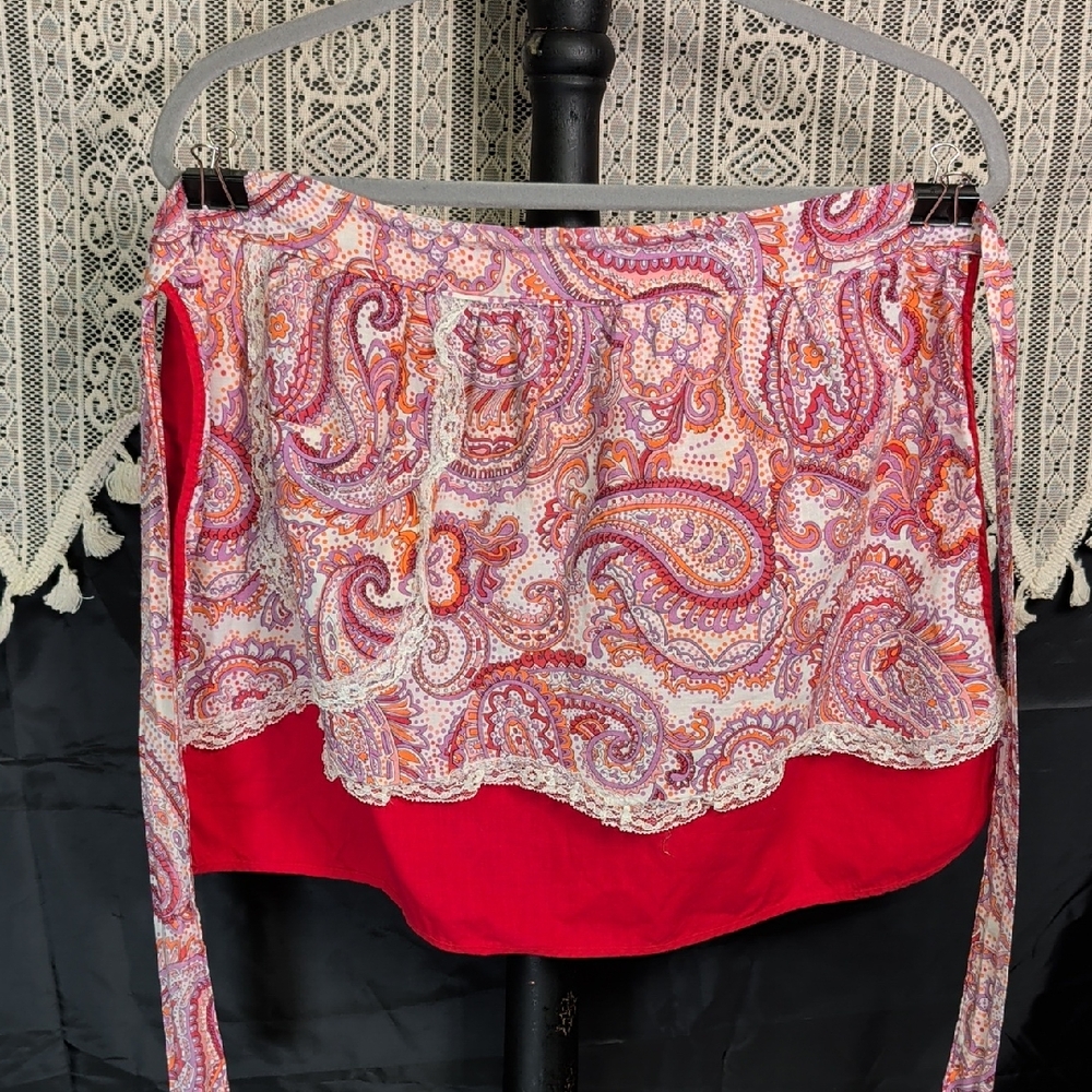 Vintage Apron Paisley Reversible Kitchen - Picture 1 of 5